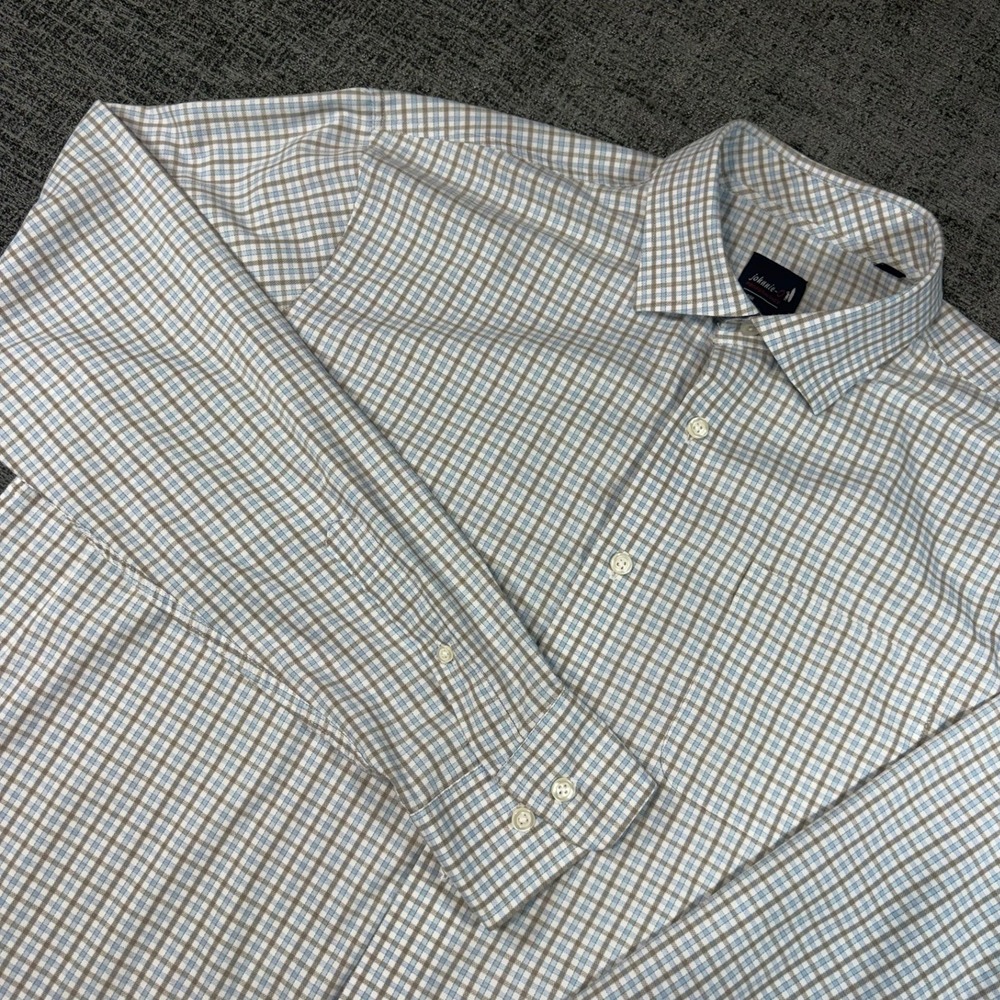 Johnnie-O Acadia Performance Shirt Large Malibu Blue Plaid JMWL7800